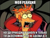 Моя реакция когда приходиш в школу и только тогда вспомнил что не зделал д/з