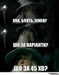 Яка, блять, хімія? шо за варіанти? шо за 45 хв?