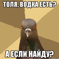 Толя, водка есть? А если найду?