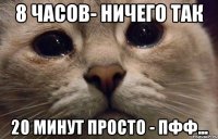 8 часов- ничего так 20 минут просто - ПФФ...