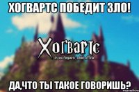 Хогвартс победит зло! Да,что ты такое говоришь?