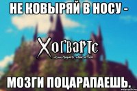 Не ковыряй в носу - мозги поцарапаешь.