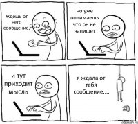 Ждешь от него сообщение, но уже понимаешь что он не напишет и тут приходит мысль я ждала от тебя сообщение....