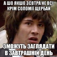 А шо якшо зсвтра не всі крім Соломії Щербай Зможуть заглядати в завтрашній день