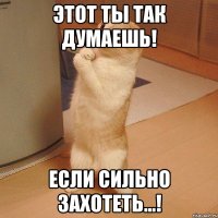 ЭТОТ ТЫ ТАК ДУМАЕШЬ! ЕСЛИ СИЛЬНО ЗАХОТЕТЬ...!