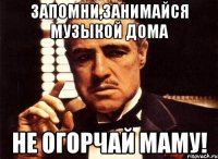 Запомни,занимайся музыкой дома Не огорчай маму!