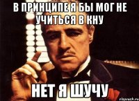 В принципе я бы мог не учиться в кну Нет я шучу