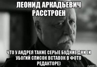 Леонид Аркадьевич расстроен Что у Андрея такие серые будние дни (и убогий список вставок в фото редакторе)