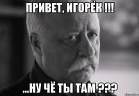 Привет, Игорёк !!! ...Ну чё ты там ???