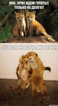 Аня.. Крис идем гулять!! Только не долго!! 5 утра! Я не верю я не верю!!