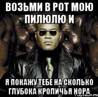 Возьми в рот мою пилюлю и Я покажу тебе на сколько глубока кроличья нора