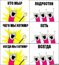 кто мы? подростки чего мы хотим? есть когда мы хотим? всегда