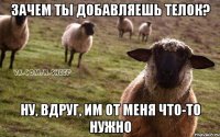 Зачем ты добавляешь телок? Ну, вдруг, им от меня что-то нужно