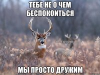 Тебе не о чем беспокоиться Мы просто дружим