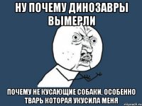 ну почему динозавры вымерли почему не кусающие собаки, особенно тварь которая укусила меня