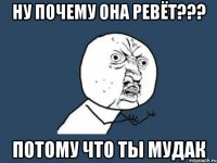 Ну почему она ревёт??? потому что ты мудак