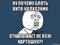 ну почему блять Витя-колхозник откапывает не всю картошку?!