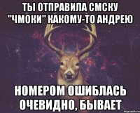 Ты отправила СМСку "Чмоки" какому-то Андрею Номером ошиблась очевидно, бывает