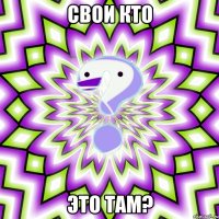 Свои кто Это там?