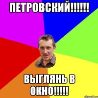 ПЕТРОВСКИЙ!!!!!! ВЫГЛЯНЬ В ОКНО!!!!!