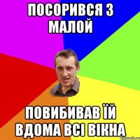 посорився з малой повибивав їй вдома всі вікна