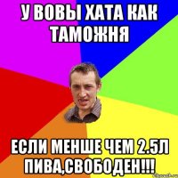 у вовы хата как таможня если менше чем 2.5л пива,свободен!!!