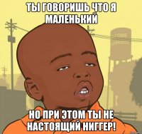 Ты говоришь что Я маленький Но при этом ты не Настоящий Ниггер!