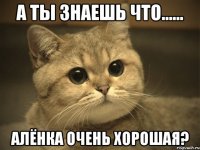 А ты знаешь что...... Алёнка очень хорошая?