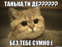 Танька,ти де?????? Без тебе сумно:(