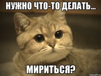 нужно что-то делать... мириться?