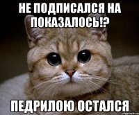 не подписался на показалось!? педрилою остался