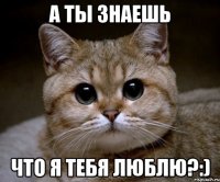 А ТЫ ЗНАЕШЬ ЧТО Я ТЕБЯ ЛЮБЛЮ?:)