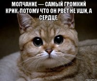 Молчание — самый громкий крик, потому что он рвет не уши, а сердце. 