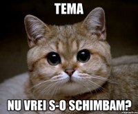 Tema nu vrei s-o schimbam?