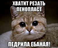 Хватит резать пенопласт Педрила ебаная!