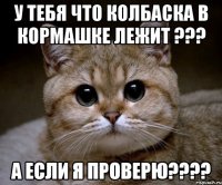 У тебя что колбаска в кормашке лежит ??? А если я проверю????