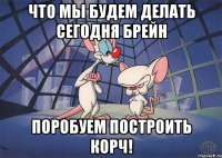 Что мы будем делать сегодня брейн поробуем построить корч!