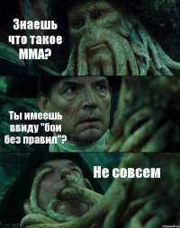 Знаешь что такое MMA? Ты имеешь ввиду "бои без правил"? Не совсем