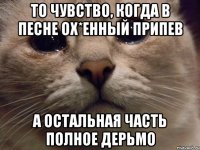 то чувство, когда в песне ох*енный припев а остальная часть полное дерьмо