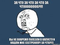 за что за что за что за чтоооооооо?!!! Вы не вовремя полезли в капусту и нашли мне сестренку?! За что?!!!