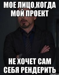 Мое лицо,когда мой проект не хочет сам себя рендерить