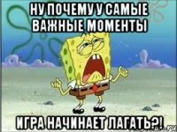 Ну почему у самые важные моменты игра начинает лагать?!