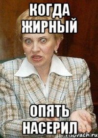 Когда жирный опять насерил