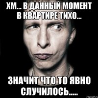 Хм... в данный момент в квартире тихо... значит что то явно случилось.....