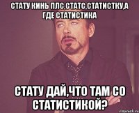 Стату кинь плс,Статс,статистку,а где статистика Стату дай,Что там со статистикой?