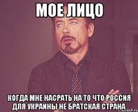 Мое лицо Когда мне насрать на то что россия для украины не братская страна