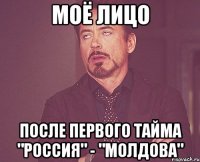 Моё лицо после первого тайма "Россия" - "Молдова"