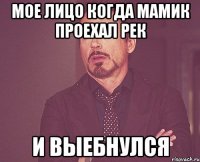 Мое лицо когда мамик проехал рек и выебнулся