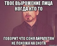 твое вырожение лица когда кто то говорит что соня айрапетян не похожа на енота