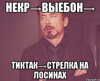 НЕКР→ВЫЕБОН→ ТИКТАК→стрелка на лосинах